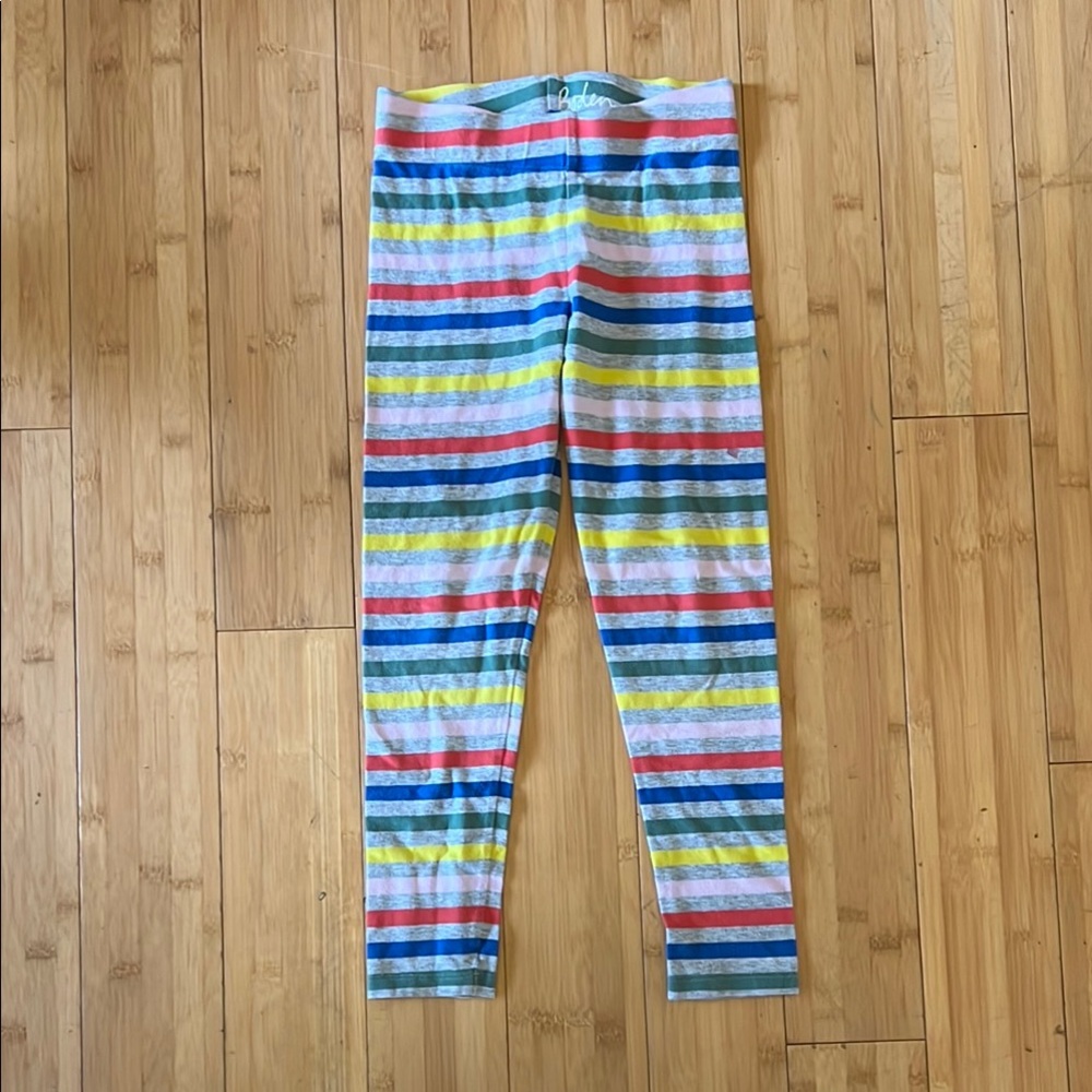 Mini Boden Red and Blue Striped Leggings Vibrant Stretchy Bottoms